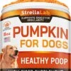 STRELLALAB Pumpkin For Dogs - 8.1oz High Fiber Powder Supplement - Stool Consistency And Softener - Diarrhea, Constipation, Upset Stomach, Food Sensitivity, Scoot - Digestion Support - Made In USA -Dog Supply Store 51ILIaRJ8hL