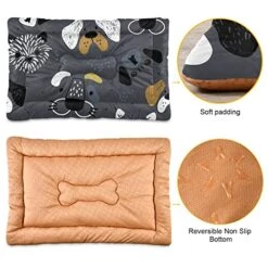 Ultra Soft Dog Cat Crate Bed Blanket-Hand Drawn Dog's Faces Fluffy Pet Bed All Season-Short Pile-Anti-Slip Pet Beds 24"x18"