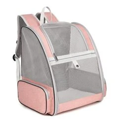 AYENCI Pet Backpack, Pet Carrier Bag Cat Backpack Breathable Cat Carrier For Cats Small Dogs Travel Portable Shoulder Backpack Carrying Pet Supplies (Color : Pink)