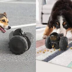 Dog Puzzle Toys, Interactive Treat Toy Food Dispenser, JOSMAX Robot Wheel Slow Feeder Toys For Smart Dogs To Keep Them Busy, Enrichment Toys For IQ Training Mind Improvement - Black -Dog Supply Store 51JXALxZaQL