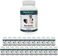 Flea Away All Natural Supplement For Fleas, Ticks, And Mosquitos Prevention For Dogs And Cats, 100 Chewable Treat Tablets, Single -Dog Supply Store 51KTKSNCA9L. AC