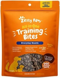 Zesty Paws Training Treats For Dogs & Puppies - Hip, Joint & Muscle Health - Immune, Brain, Heart, Skin & Coat Support - Bites With Fish Oil With Omega 3 Fatty Acids With EPA & DHA - PB Flavor - 12oz… -Dog Supply Store 51KffVz66NL. AC