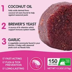 Flea And Tick Prevention For Dogs Chewables Pills, 120 Tablets Flea And Tick Chews For Dogs, Oral Flea Pills For All Breeds And Ages Dogs, Oral Flea Pills For Dogs Supplement -Dog Supply Store 51KgYFEWNyL