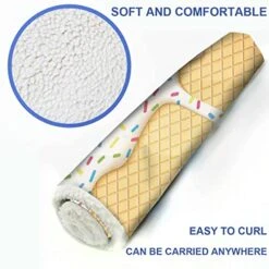 GENERIC Multicolor Soft Warm Pet Fleece Throw For Small Dogs And Cats Cartoon Like Image Of And Melting Ice Cream Cones Super Soft Plush Dog Crate Pad For Travel Or Home Food 14" X 18" -Dog Supply Store 51KphQRQ7oL