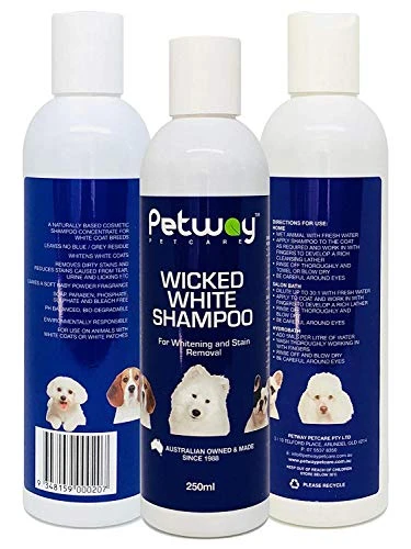 Petway Petcare Wicked White Whitening & Stain Removal Shampoo For Dogs With White Coat, Deep Cleanse To The Coat & Skin, Free Of Phosphates & Parabens, PH Balanced, Removes Dirt & Odor, 250ml 3 Petway Petcare Wicked White Whitening & Stain Removal Shampoo For Dogs With White Coat, Deep Cleanse To The Coat & Skin, Free Of Phosphates & Parabens, PH Balanced, Removes Dirt & Odor, 250ml