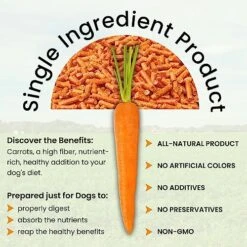 Olewo Original Carrots For Dogs – Fiber For Dogs Keep Poop Firm, Digestive Dog Food Topper, Skin & Coat Support, Dehydrated Whole Food Dog Multivitamin, Gut Health For Dogs, 2.2 Lbs -Dog Supply Store 51MIRZoAHnL