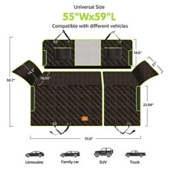 Nzonpet Upgraded 6-in-1 Dog Car Seat Cover For Back Seat, 100% Waterproof Dog Car Hammock, Nonslip Dog Seat Cover For Cars Trucks And SUVs, Backseat Cover Protector For Dogs With Mesh Window- Green -Dog Supply Store 51MPt85UKWL