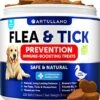 Flea And Tick Prevention For Dogs Chewables - Made In USA - Natural Flea And Tick Supplement For Dogs - Oral Flea Pills For Dogs - Pest Defense - All Breeds And Ages -Dog Supply Store 51MTR3k5RlL