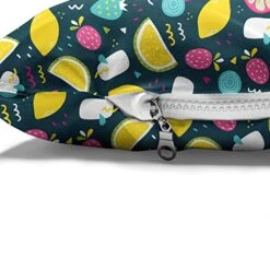 Ambesonne Fruits Pet Bed, Hand Drawn Vegan Options Sliced Lemons Strawberries And Oranges Doodle Style Food, Chew Resistant Pad For Dogs And Cats Cushion With Removable Cover, 24" X 39", Multicolor -Dog Supply Store 51MTwG0amBL