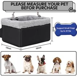 NOVOLAB Dog Car Seat For Small Dogs, Dog Booster Seat With Metal Frame Construction Double-Layer Oxford Puppy Car Seat With Safety Leash, Perfect For Small Pets Dogs Cats -Dog Supply Store 51Munq1S0tL