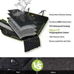 Nzonpet Upgraded 6-in-1 Dog Car Seat Cover For Back Seat, 100% Waterproof Dog Car Hammock, Nonslip Dog Seat Cover For Cars Trucks And SUVs, Backseat Cover Protector For Dogs With Mesh Window- Green -Dog Supply Store 51Myq4haK3L