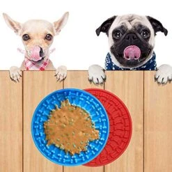 Dog Shower Licking Pad, Dog Peanut Butter Licking Pad Slow Feeder, Dog Pad Adsorbs To Wall For Grooming, Pet Bath And Dog Training (2 Pieces) -Dog Supply Store 51NtaZkquvL