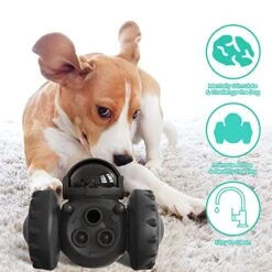 Dog Puzzle Toys, Interactive Treat Toy Food Dispenser, JOSMAX Robot Wheel Slow Feeder Toys For Smart Dogs To Keep Them Busy, Enrichment Toys For IQ Training Mind Improvement - Black -Dog Supply Store 51OIjRfLjTL