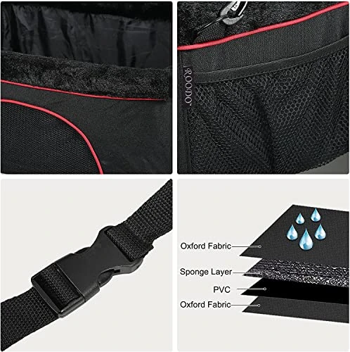 ROODO Pet Dog Car Seat Metal Frame With Safety Rope Removable Washable Pad Fits 18 LBs Dog Car Booster Seat (Black&White) 6 ROODO Pet Dog Car Seat Metal Frame With Safety Rope Removable Washable Pad Fits 18 LBs Dog Car Booster Seat (Black&White) - Image 4