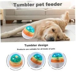 Pet Food Ball Toy Treat Tower Dog Cat Slow Feeder Dog Bowl Treat Dispenser Dog Toy Interactive Toys Pet Supplies For Dogs Cats (Colorful) -Dog Supply Store 51PJH1mTZEL