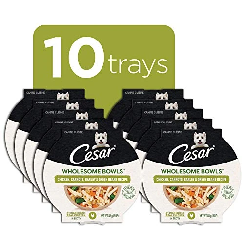 CESAR WHOLESOME BOWLS Adult Soft Wet Dog Food Toppers Chicken, Carrots, Barley & Green Beans Recipe, (10) 3 Oz. Bowls 4 CESAR WHOLESOME BOWLS Adult Soft Wet Dog Food Toppers Chicken, Carrots, Barley & Green Beans Recipe, (10) 3 Oz. Bowls - Image 2