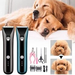 GENERIC Pet Clippers Low Noise Rechargeable Cordless Electric Quiet Body Wash Grade 7 Waterproof Hair Clippers Set Pet Supplies For Small Dogs Clearance (Blue, One Size) -Dog Supply Store 51PWVRA3HVL