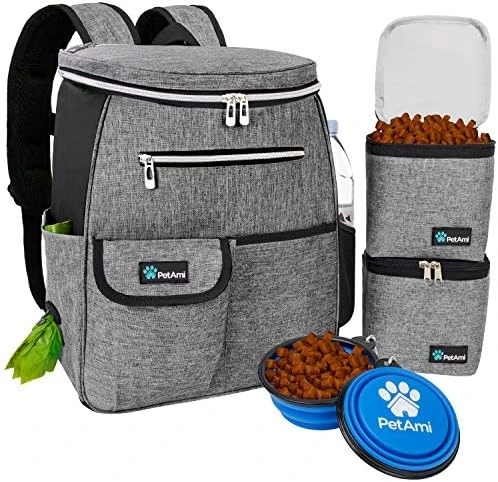 PetAmi Dog Travel Bag Backpack, Airline Approved Dog Bags For Traveling, Puppy Diaper Bag Supplies, Pet Camping Essentials Hiking Accessories Dog Mom Gift, Food Container, Collapsible Bowls, Dark Gray 11 PetAmi Dog Travel Bag Backpack, Airline Approved Dog Bags For Traveling, Puppy Diaper Bag Supplies, Pet Camping Essentials Hiking Accessories Dog Mom Gift, Food Container, Collapsible Bowls, Dark Gray - Image 9