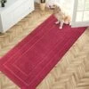 PURRUGS Dirt Trapper Door Mat 32" X 70", Non-Slip/Skid Machine Washable Entryway Rug, Dog Door Mat, Super Absorbent Welcome Mat For Muddy Wet Shoes And Paws, Burgundy Red 2 PURRUGS Dirt Trapper Door Mat 32" X 70", Non-Slip/Skid Machine Washable Entryway Rug, Dog Door Mat, Super Absorbent Welcome Mat For Muddy Wet Shoes And Paws, Burgundy Red -Dog Supply Store 51PvT6D9TpL
