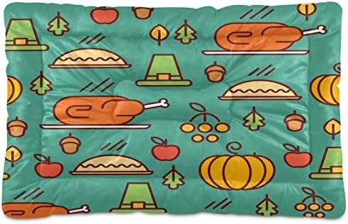 Kigai Thanksgiving Food Dog Bed, Super Soft Dog Cat Crate Bed Pad With Non-Slip Bottom Fit Large, Medium, Small Pet Dogs, Machine Washable & Dryer Pet Sleeping Mat 6 Kigai Thanksgiving Food Dog Bed, Super Soft Dog Cat Crate Bed Pad With Non-Slip Bottom Fit Large, Medium, Small Pet Dogs, Machine Washable & Dryer Pet Sleeping Mat - Image 4