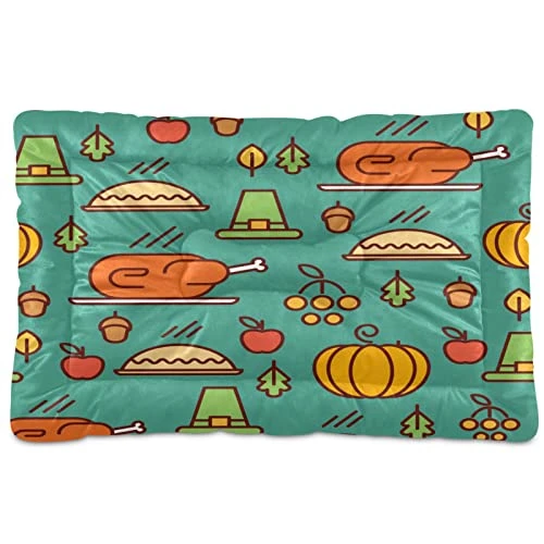 Kigai Thanksgiving Food Dog Bed, Super Soft Dog Cat Crate Bed Pad With Non-Slip Bottom Fit Large, Medium, Small Pet Dogs, Machine Washable & Dryer Pet Sleeping Mat 3 Kigai Thanksgiving Food Dog Bed, Super Soft Dog Cat Crate Bed Pad With Non-Slip Bottom Fit Large, Medium, Small Pet Dogs, Machine Washable & Dryer Pet Sleeping Mat