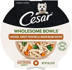 CESAR WHOLESOME BOWLS Adult Soft Wet Dog Food Toppers Chicken, Carrots, Barley & Green Beans Recipe, (10) 3 Oz. Bowls 13 CESAR WHOLESOME BOWLS Adult Soft Wet Dog Food Toppers Chicken, Carrots, Barley & Green Beans Recipe, (10) 3 Oz. Bowls -Dog Supply Store 51QR7BLTWL. AC