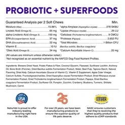 Evolutions By NaturVet Probiotic & Superfoods 180ct Soft Chews For Dogs - Prebiotic & Probiotic Blend, Digestive Enzymes, Bone Broth, Omega's - Nourishes Natural Gut Bacteria And Intestinal Microflora -Dog Supply Store 51QRBJF9vrL