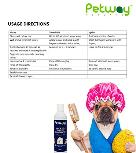 Petway Petcare Wicked White Whitening & Stain Removal Shampoo For Dogs With White Coat, Deep Cleanse To The Coat & Skin, Free Of Phosphates & Parabens, PH Balanced, Removes Dirt & Odor, 250ml 6 Petway Petcare Wicked White Whitening & Stain Removal Shampoo For Dogs With White Coat, Deep Cleanse To The Coat & Skin, Free Of Phosphates & Parabens, PH Balanced, Removes Dirt & Odor, 250ml - Image 4