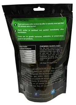 Deluxe Naturals Elk Antler Chews For Dogs | Naturally Shed USA Collected Elk Antlers | All Natural A-Grade Premium Elk Antler Dog Chews | Product Of USA, 1-LB Pack Large Cuts -Dog Supply Store 51QxZxEchzL