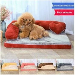 YangYan Large Dog Bed Sofa Dog Cat Pet Cushion For Big Dogs Washable Nest Cat Litter Teddy Puppy Mat Kennel Pet House S M L XL (Color : Pink, Size : 70x55x15cm) -Dog Supply Store 51QyAmo RwL. AC 1