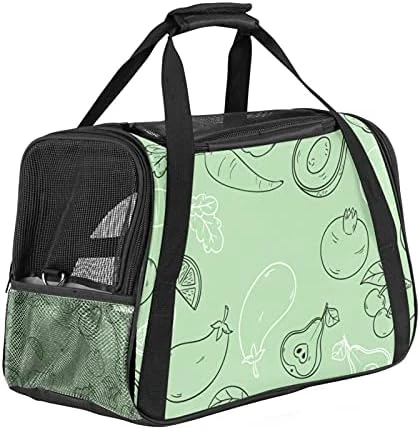 Miningcase Cat Carrier Portable Dog Travel Carrier Pet Bag Breathable Duffle Bags With Green Hand Drawn Healthy Food Pattern For Small Animals 9 Miningcase Cat Carrier Portable Dog Travel Carrier Pet Bag Breathable Duffle Bags With Green Hand Drawn Healthy Food Pattern For Small Animals - Image 7