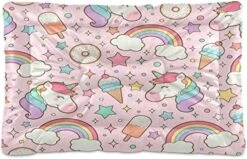 Kigai Unicorns And Sweet Food Rectangle Dog Bed Cat Bed, Soft Comfortable Machine Washable Pet Bed For Small Medium Large Dogs, 36" X 24" 12 Kigai Unicorns And Sweet Food Rectangle Dog Bed Cat Bed, Soft Comfortable Machine Washable Pet Bed For Small Medium Large Dogs, 36" X 24" -Dog Supply Store 51RGL kKw3L. AC