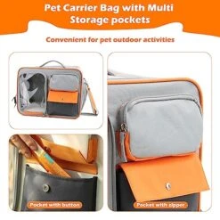 3 In 1 Pet Carrier Bag & Backpack, Portable Pet Bag - Folding Fabric Pet Carrier, Travel Carrier Bag For Dogs Or Cats, Collapsible Pet Handbag With Locking Safety Zippers & Pockets & Plush Mat -Dog Supply Store 51RMBRYHOaL