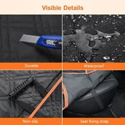 Furpezoo Dog Car Seat Cover For Back Seat (135x122cm), 100% Waterproof & Nonslip Car Weat Cover Bench With Side Flaps Protector, Pet Car Boot Liner Scratch Proof Back Seat, For Cars, Trucks & SUVs -Dog Supply Store 51RYTB2XIOL