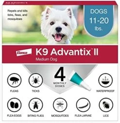 K9 Advantix II Medium Dog Vet-Recommended Flea, Tick & Mosquito Treatment & Prevention | Dogs 11-20 Lbs. | 2-Mo Supply -Dog Supply Store 51RaM9WyRQL. AC