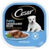 CESAR Puppy Soft Wet Dog Food Classic Loaf In Sauce Chicken & Beef Recipe, 3.5 Ounce (Pack Of 24) Easy Peel Trays -Dog Supply Store 51RgQ5UgVPL