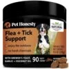 Pet Honesty Flea & Tick Support Supplement - Flea And Tick Soft Chew For Dogs, No Harsh Chemicals, Natural Way To Enjoy The Outdoors - Hickory Bacon (90 Count)