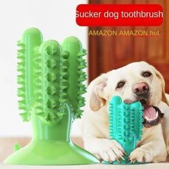 MeDapi Dog Toothbrush, Dog Teeth Cleaning Stick, Dog Teeth Grinding Stick, Food Leakage Device, Chewing-Resistant Pet Supplies, Pet Toys Yellow -Dog Supply Store 51Ru50QcbML
