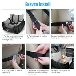 FRISTONE Dog Car Seat, Dog Booster Car Seat Travel Carrier With Clip-on Safety Leash And Storage Pocket Dog Seat For Puppy, Small Pet Comfortable And Anti-Slip - Black 18 FRISTONE Dog Car Seat, Dog Booster Car Seat Travel Carrier With Clip-on Safety Leash And Storage Pocket Dog Seat For Puppy, Small Pet Comfortable And Anti-Slip - Black -Dog Supply Store 51ST8fKDBfL