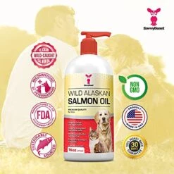 Pure Wild Alaskan Salmon Oil For Dogs, Cats, Ferrets - 16 Oz Liquid Omega 3 Fish Oil, Pump On Food - Unscented All Natural Supplement For Skin And Coat, Joints, Heart, Brain, Allergy, Weight, Immune 12 Pure Wild Alaskan Salmon Oil For Dogs, Cats, Ferrets - 16 Oz Liquid Omega 3 Fish Oil, Pump On Food - Unscented All Natural Supplement For Skin And Coat, Joints, Heart, Brain, Allergy, Weight, Immune -Dog Supply Store 51Sac4YWdXL