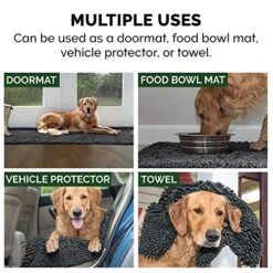Furhaven 60" X 48" Highly Absorbent Dog Door Mat For Muddy Paws, 100% Washable, Perfect For Entryway, Kitchen, & Bathroom Use - Chenille Shammy Rug - Charcoal (Gray), Jumbo Plus/XXXL 21 Furhaven 60" X 48" Highly Absorbent Dog Door Mat For Muddy Paws, 100% Washable, Perfect For Entryway, Kitchen, & Bathroom Use - Chenille Shammy Rug - Charcoal (Gray), Jumbo Plus/XXXL -Dog Supply Store 51U19aFhFoL