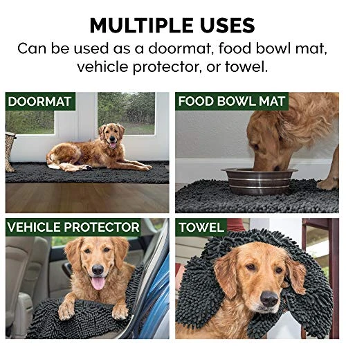 Furhaven 60" X 48" Highly Absorbent Dog Door Mat For Muddy Paws, 100% Washable, Perfect For Entryway, Kitchen, & Bathroom Use - Chenille Shammy Rug - Charcoal (Gray), Jumbo Plus/XXXL 7 Furhaven 60" X 48" Highly Absorbent Dog Door Mat For Muddy Paws, 100% Washable, Perfect For Entryway, Kitchen, & Bathroom Use - Chenille Shammy Rug - Charcoal (Gray), Jumbo Plus/XXXL - Image 5