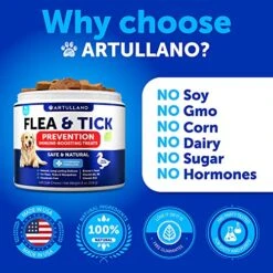 Flea And Tick Prevention For Dogs Chewables - Made In USA - Natural Flea And Tick Supplement For Dogs - Oral Flea Pills For Dogs - Pest Defense - All Breeds And Ages -Dog Supply Store 51U6naoEzcL