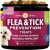 SUNNYCHEWS Flea And Tick Prevention For Dogs| Dog Flea & Tick Control Chewable| Dog Flea Treatment With Bacon Flavor| Natural Flea And Tick For Dogs| Dog Flea With Hemp, Garlic, Flaxseed, 12oz 90 Chew