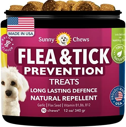 SUNNYCHEWS Flea And Tick Prevention For Dogs| Dog Flea & Tick Control Chewable| Dog Flea Treatment With Bacon Flavor| Natural Flea And Tick For Dogs| Dog Flea With Hemp, Garlic, Flaxseed, 12oz 90 Chew 8 SUNNYCHEWS Flea And Tick Prevention For Dogs| Dog Flea & Tick Control Chewable| Dog Flea Treatment With Bacon Flavor| Natural Flea And Tick For Dogs| Dog Flea With Hemp, Garlic, Flaxseed, 12oz 90 Chew - Image 6