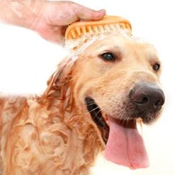 Kuntrona Pet Dog Cat Bath Brush Comb Comfortable Glove Hair Fur Grooming Cleaning Massage Dogs Cats Brush Pet Supplies Orange M -Dog Supply Store 51UNFRdR8rL