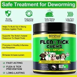 Flea And Tick Prevention For Dogs Chewable Pills, Natural Flea And Tick Supplement -Flea & Tick Control, 150 Tablets Oral Flea Pills For Small Medium And Large Dogs
