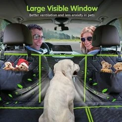 Nzonpet Upgraded 6-in-1 Dog Car Seat Cover For Back Seat, 100% Waterproof Dog Car Hammock, Nonslip Dog Seat Cover For Cars Trucks And SUVs, Backseat Cover Protector For Dogs With Mesh Window- Green -Dog Supply Store 51VJdliW1gL