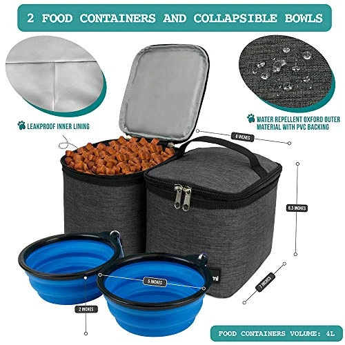 PetAmi Dog Travel Bag Backpack, Airline Approved Dog Bags For Traveling, Puppy Diaper Bag Supplies, Pet Camping Essentials Hiking Accessories Dog Mom Gift, Food Container, Collapsible Bowls, Dark Gray 6 PetAmi Dog Travel Bag Backpack, Airline Approved Dog Bags For Traveling, Puppy Diaper Bag Supplies, Pet Camping Essentials Hiking Accessories Dog Mom Gift, Food Container, Collapsible Bowls, Dark Gray - Image 4