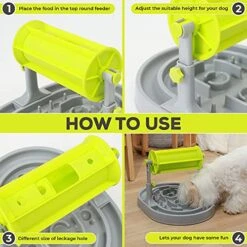 Dog Puzzle Toys For Smart Dogs Upgraded - Promotes Brain Stimulation And Healthy Eating - Slow Dispensing Food - No More Boredom - Adjustable Height For Medium/Large Dog -Dog Supply Store 51WDcuDgQ4S